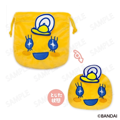 【グッズ-巾着】たまごっち エンジョイ!トラベル フェイス巾着 B:めめっち