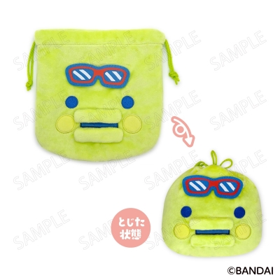 【グッズ-巾着】たまごっち エンジョイ!トラベル フェイス巾着 C:くちぱっち