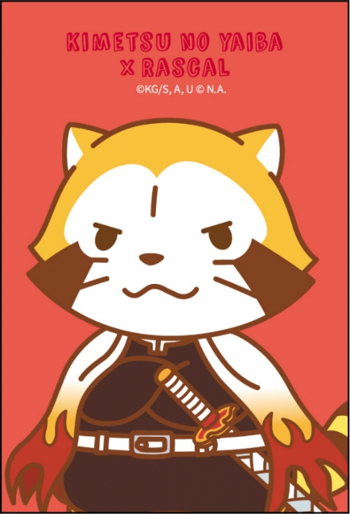 グッズ マグネット 鬼滅の刃 あらいぐまラスカル スクエアマグネット 煉獄杏寿郎 ラスカルver アニメイト