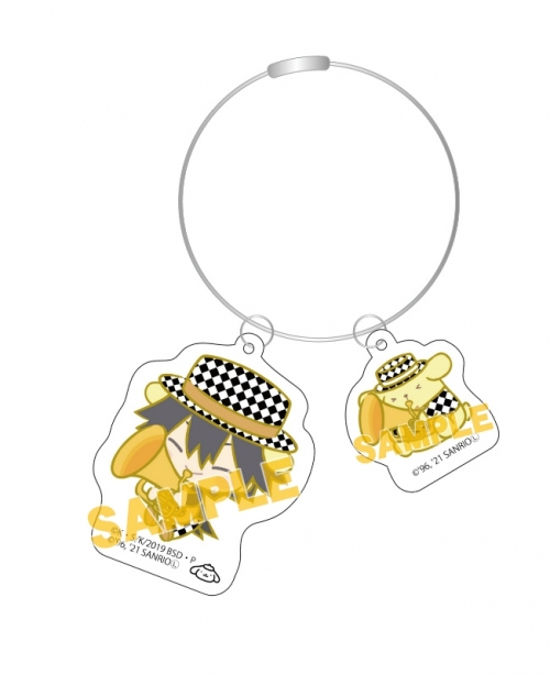 グッズ キーホルダー 文豪ストレイドッグス サンリオキャラクターズ ワイヤーキーホルダー 江戸川乱歩 ポムポムプリン オーケストラ Ver アニメイト