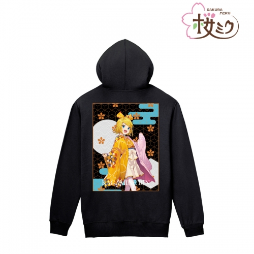 グッズ ジャンパー コート 桜ミク 描き下ろしイラスト 鏡音リン Art By しらび ジップパーカーメンズ サイズ Xl アニメイト