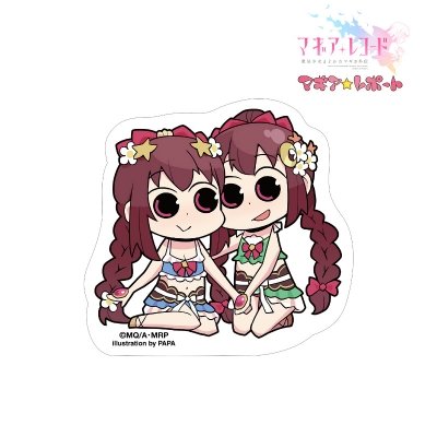 【グッズ-ステッカー】マギアレコード 魔法少女まどか☆マギカ外伝 マギア☆レポート 天音月夜&天音月咲 ステッカー