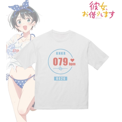 【グッズ-Tシャツ】彼女、お借りします 描き下ろしイラスト 更科瑠夏 ビーチデートver. 着用BIGシルエットTシャツユニセックス(サイズ/S)