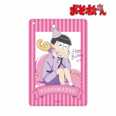 【グッズ-パスケース】おそ松さん 描き下ろしイラスト 松野トド松 バルーンバースデーver. 1ポケットパスケース