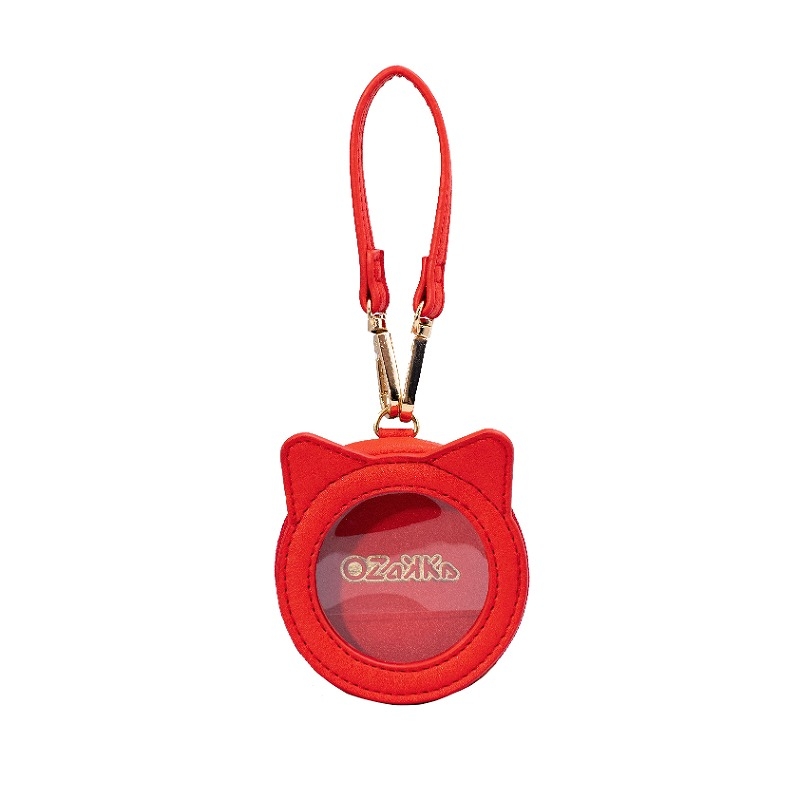 【グッズ-カバーホルダー】OZaKKa ねこみみ缶バッジケース レッド