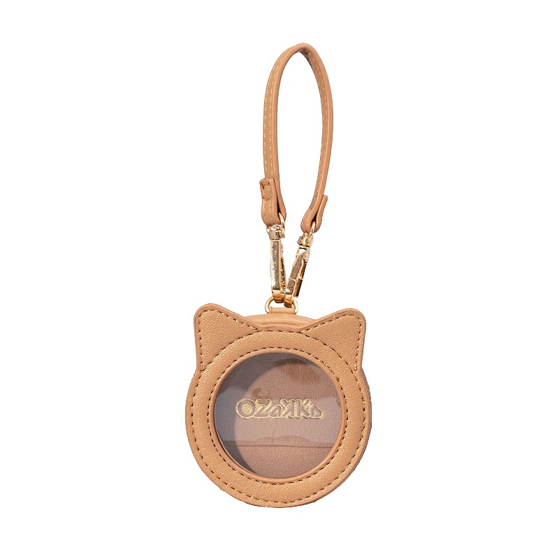 【グッズ-カバーホルダー】OZaKKa ねこみみ缶バッジケース ブラウン