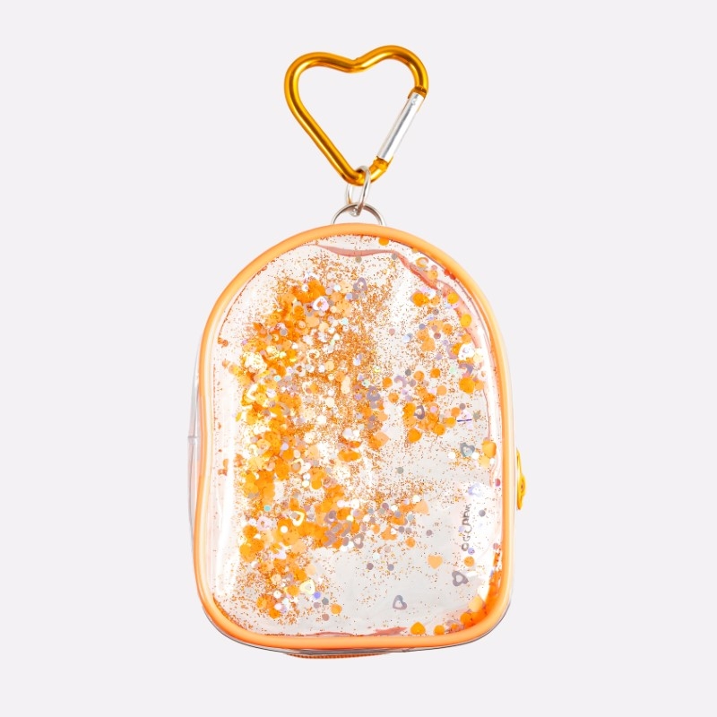 【グッズ-ポーチ】ノンキャラオリジナル きらきらぬいぐるみポーチ mini オレンジ