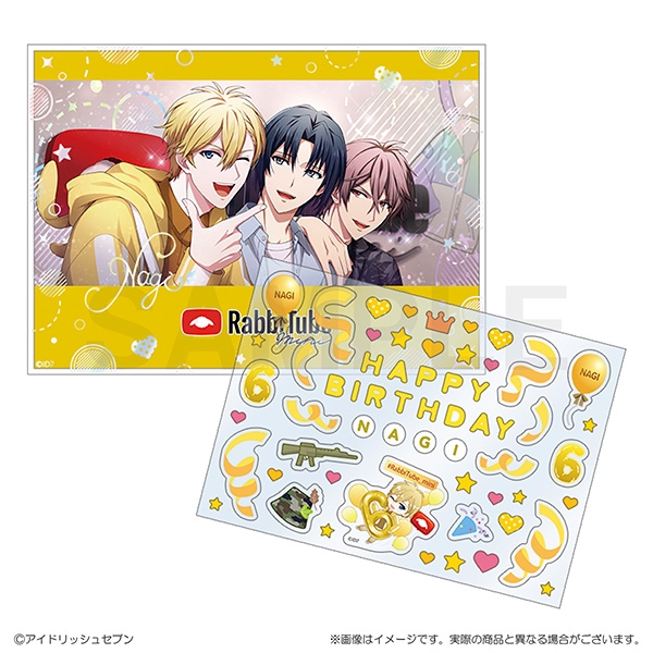 【グッズ-セットもの】アイドリッシュセブン RabbiTube mini　デコシール付きカード＆スタンドセット　六弥ナギ
