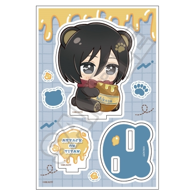 【グッズ-スタンドポップ】進撃の巨人 ぬいぴ~すふれんず はらぺこくま アクリルスタンドJr. ミカサ・アッカーマン