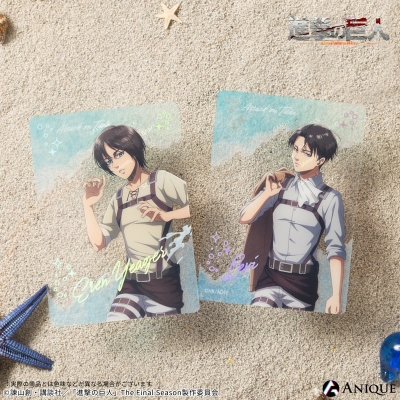 【グッズ-カード】進撃の巨人 【海を見に行こう】エレン&リヴァイ 箔押しクリアカードセット