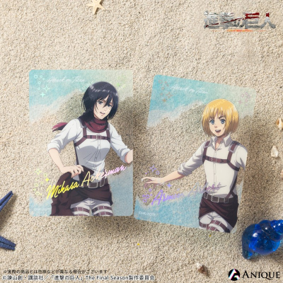 【グッズ-カード】進撃の巨人 【海を見に行こう】ミカサ&アルミン 箔押しクリアカードセット