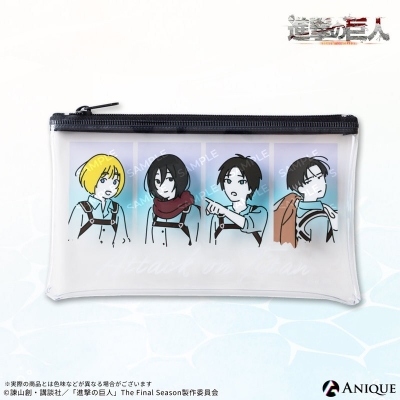 【グッズ-ポーチ】進撃の巨人 Art by 冬野カモメ【海を見に行こう】クリアフラットポーチ