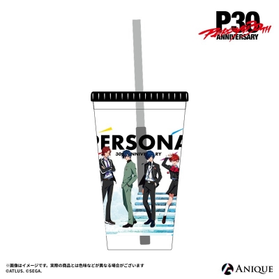 【グッズ-タンブラー・グラス】ペルソナ P30th 描き下ろしイラスト【ルーフトップ】ストロー付タンブラー(500ml)