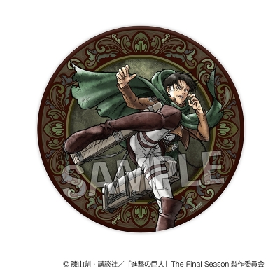 【グッズ-バッチ】進撃の巨人 激高!!ギラギラ缶バッジ 大 リヴァイ