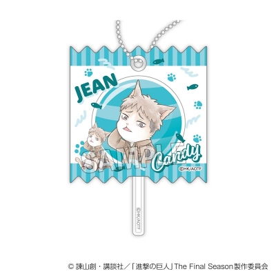 【グッズ-キーホルダー】進撃の巨人 調査兵にゃん ラッピングアクリルキーホルダー ジャン