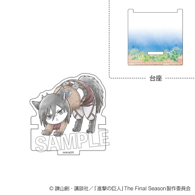 【グッズ-スタンドポップ】進撃の巨人 調査兵にゃん ひっかけアクリルスタンド ミカサ