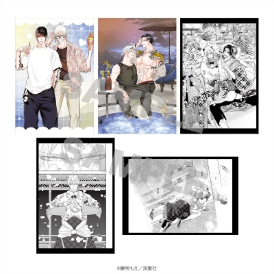 【グッズ-ポストカード】腐男子召喚~異世界で神獣にハメられました~ マージナル8周年フェア ポストカード5種セット 呉・景虎 デート&デザートver.