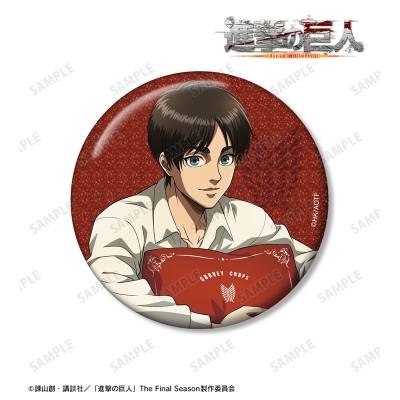 【グッズ-バッチ】進撃の巨人 描き下ろし エレン リラックスver. 76mmグリッター缶バッジ