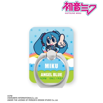 【グッズ-携帯グッズ】初音ミク ANGEL BLUEコラボ 描き起こし 初音ミク アクリルスマホリング
