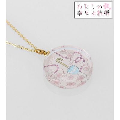 【グッズ-ネックレス】TVアニメ「わたしの幸せな結婚」 斎森 美世 モチーフ柄 ガラスネックレス