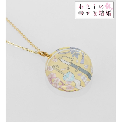 【グッズ-ネックレス】TVアニメ「わたしの幸せな結婚」 斎森 美世&久堂 清霞 モチーフ柄 ガラスネックレス