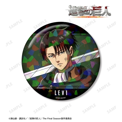 【グッズ-バッチ】進撃の巨人 描き下ろし リヴァイ 戦いの後でver. 76mmホログラム缶バッジ