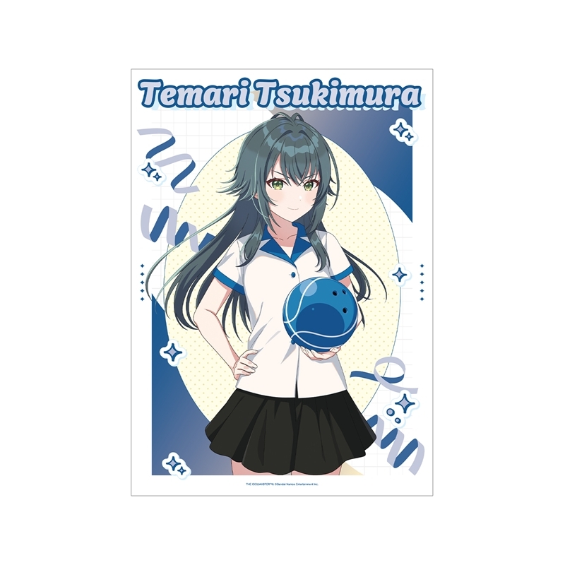 【グッズ-ポスター】学園アイドルマスター 描き下ろし 月村手毬 ボウリングシャツver. A3マット加工ポスター