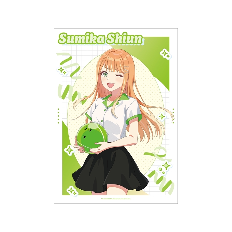 【グッズ-ポスター】学園アイドルマスター 描き下ろし 紫雲清夏 ボウリングシャツver. A3マット加工ポスター