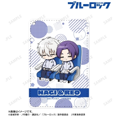 【グッズ-パスケース】TVアニメ『ブルーロック』 凪 誠士郎&御影 玲王 ちびキャラ 新幹線でうたたねver. 1ポケットパスケース【再販】