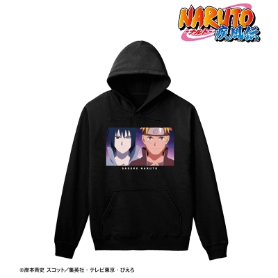 【グッズ-ジャンパー・コート】NARUTO-ナルト- 疾風伝 うずまきナルト&うちはサスケ 場面写パーカーレディース(サイズ/L)