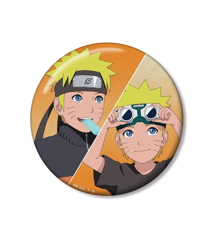 【グッズ-バッチ】NARUTO-ナルト- 疾風伝 描き下ろし うずまきナルト 過去と現在ver. 100mm缶バッジ【アニメイト先行販売】