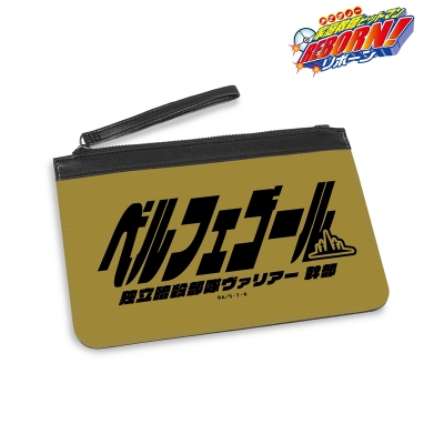 【グッズ-ポーチ】家庭教師ヒットマンREBORN! ベルフェゴール(10年後) ar-Unity モチーフネームデザイン PUレザーフラットポーチ