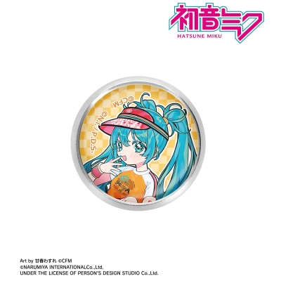 【グッズ-ピンバッチ】初音ミク ANGEL BLUEコラボ 描き下ろし 初音ミク Art by 甘春わすれ ガラスマグネットピンバッジ ver.B