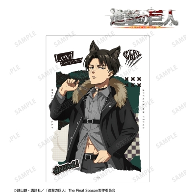 【グッズ-ポスター】TVアニメ『進撃の巨人』 描き下ろし リヴァイ 狼男ver. A3マット加工ポスター