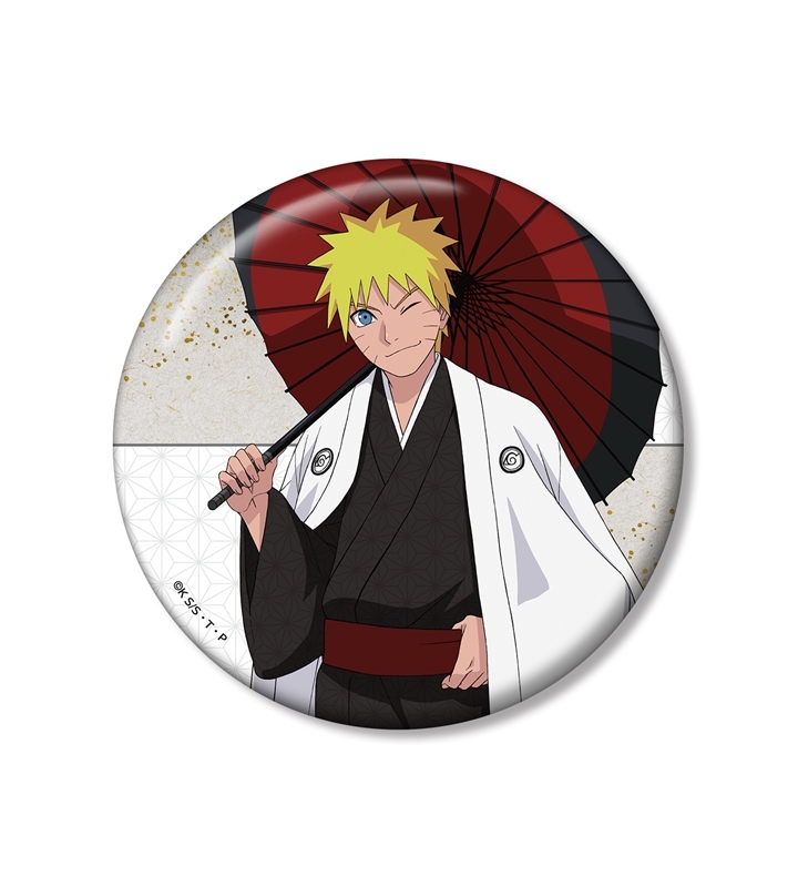 【グッズ-バッチ】NARUTO-ナルト- 疾風伝 描き下ろし うずまきナルト 番傘和装ver. 100mm缶バッジ【アニメイト先行販売】