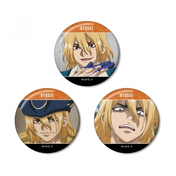 グッズ-バッチ】TVアニメ「Dr.STONE」 七海龍水 場面写缶バッジ3個 