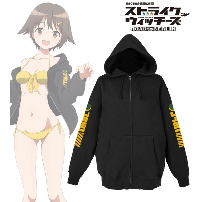 【グッズ-ジャンパー・コート】第501統合戦闘航空団 ストライクウィッチーズ ROAD to BERLIN arti-mate 着用ジップパーカー 宮藤芳佳 描き下ろし 水着ver.メンズ(サイズ/Free)【アニメイト限定】