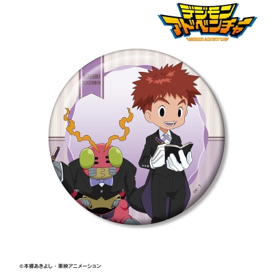 【グッズ-バッチ】デジモンアドベンチャー 描き下ろし 泉光子郎&テントモン メイド&執事ver. 100mm缶バッジ