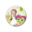 【グッズ-バッチ】デジモンアドベンチャー 描き下ろし 太刀川ミミ&パルモン メイド&執事ver. 100mm缶バッジの画像