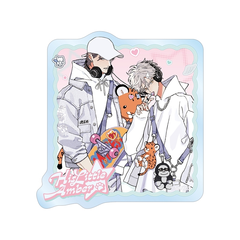 【グッズ-ステッカー】ヒズ・リトル・アンバー ナツメカズキ先生 描き下ろし 琥士郎&源慈 ポップストリートver. ダイカットステッカー【アニメイト先行販売】