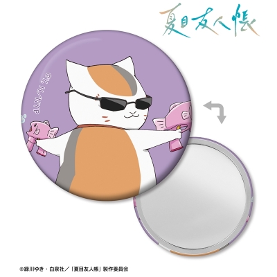 【グッズ-ミラー】夏目友人帳 描き下ろしイラスト ニャンコ先生 C シャボン玉ver. 缶ミラー