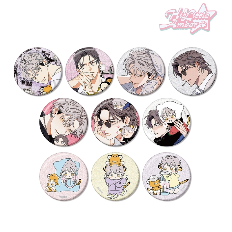 【グッズ-バッチ】ヒズ・リトル・アンバー トレーディンググリッター缶バッジ【アニメイト先行販売】【アニメイト特典付】