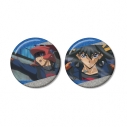 【グッズ-バッチ】遊☆戯☆王5D's 不動遊星 場面写グリッター缶バッジ2個セットの画像