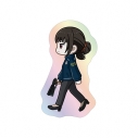 【グッズ-ステッカー】劇場版 PSYCHO-PASS サイコパス PROVIDENCE 霜月 美佳 ちびとこ オーロラダイカットステッカーの画像