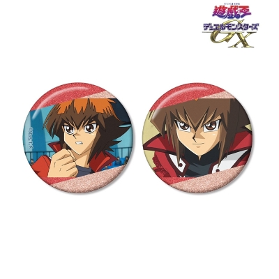 【グッズ-バッチ】遊☆戯☆王デュエルモンスターズGX 遊城十代 場面写グリッター缶バッジ2個セット