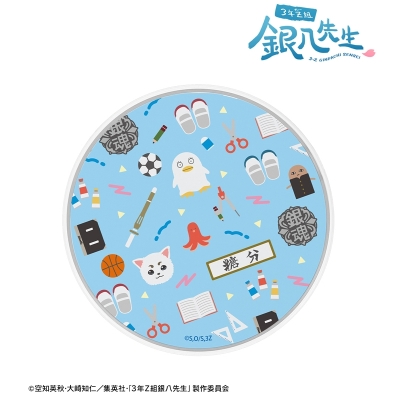 【グッズ-電化製品】3年Z組銀八先生 モチーフ柄 サークル型Qi対応ワイヤレス充電器