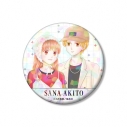 【グッズ-バッチ】こどものおもちゃ 小花美穂先生 描き下ろし 倉田紗南&羽山秋人 令和ファッションver. 75mmホログラム缶バッジの画像