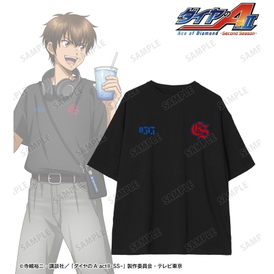 【グッズ-Tシャツ】TVアニメ『ダイヤのA actⅡ -Second Season-』 描き下ろし 沢村栄純 私服・野球観戦ver. 着用BIGシルエットTシャツユニセックス(サイズ/S)