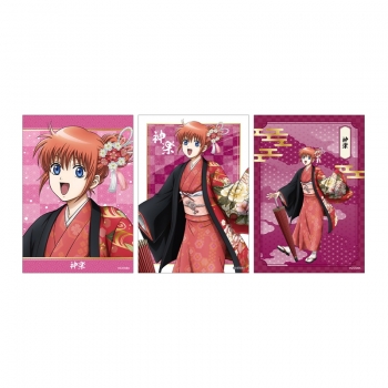 グッズ-ブロマイド】銀魂 描き下ろし 神楽 片面花柄和装ver 