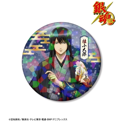 【グッズ-バッチ】銀魂 描き下ろし 桂小太郎 片面花柄和装ver. ホログラム75mm缶バッジ
